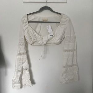 UO Bell Sleeve Peasant Crop Top